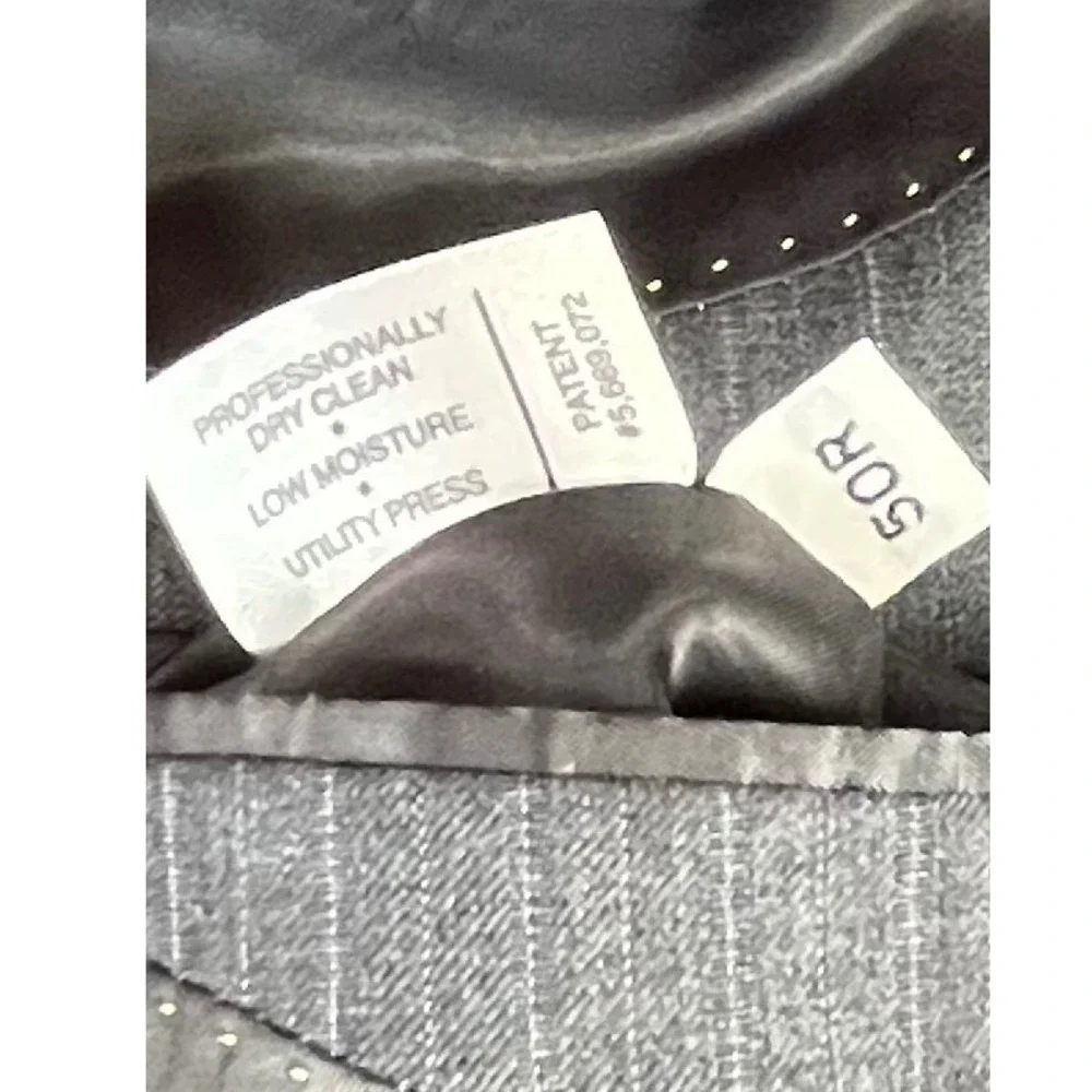 Hart Schaffner Marx Mens 50R‎ Gray Pinstripe Blazer Two Button Suit Jacket USA